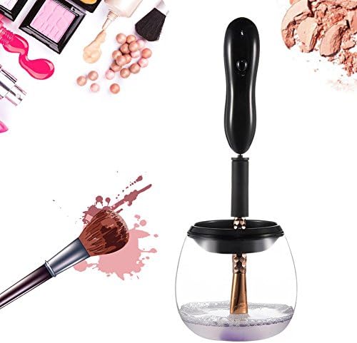 Makeup Brush Cleaner Kits Seewa 3in1 Deep Cleaning Auto Electronic Brushes Cleaning Dryer Machine Makeup Spinner + Brush Spinner Bowl + Brush Collars for All Size Makeup Brushes (black)
