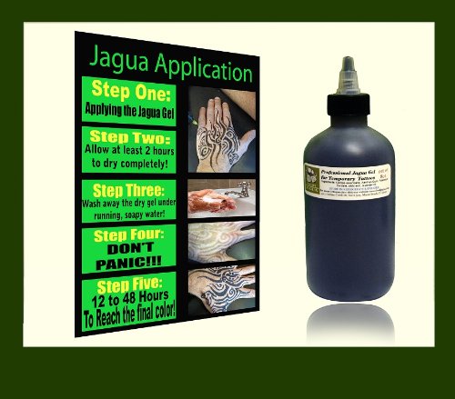 Fresh Jagua Tattoo Ink Gel 8oz (236.58ml) ***Top Grade Professional . Made in U.s.a Ready to Use! No Mixing Necessary