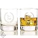 Taylor'd Milestones No. 1 DAD Scotch Glasses, 10 oz Whiskey Glass Set of 2, Diamond Etched Strong on the Rocks Tumbler