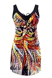 NoNoCatFlower Printing Modest 1 Piece Swimwear Cover Up swimdress Plus Size for Women