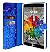 LG G PAD X 8.0 case, Customerfirst Wallet PU Leather Case Pouch ID Credit Card Cover Flip Folio Book Style For LG G PAD X 8.0 /LG G PAD X8.0 Tablet FREE emoji keychain + stylus (Blossom Blue)