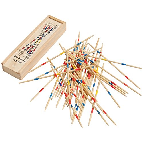 Sunflower Day Pick Up Sticks Classic Game - 41 Piece Wooden Vintage Pickup Toys for Kids