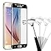[Full Cover] Samsung Galaxy S6 edge screen protector , AUSCREZICON (2-PACK) 0.26mm 9H Tempered Glass ,High Definition 3D Curved, Full 100% Coverage for Samsung Galaxy S6 edge (Lifetime Warranty) black