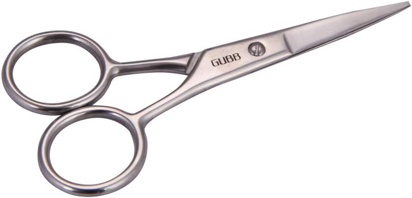 GUBB USA Grooming Metal Scissor Small for Hair Cutting and Moustache Trimming (Silver)