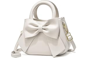 YOUNXSL Designer Small Handbags for Women with Top Carry Handle and Cute Bow Knot,Leather Purses and Over-Shoulder Strap