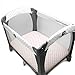 Pack N Play Playard Sheet Set - 2 Pack - Fitted, Soft Jersey Cotton Portable Crib Sheet - Baby Bedding in Pink Stripes & Polka Dots by Mumby