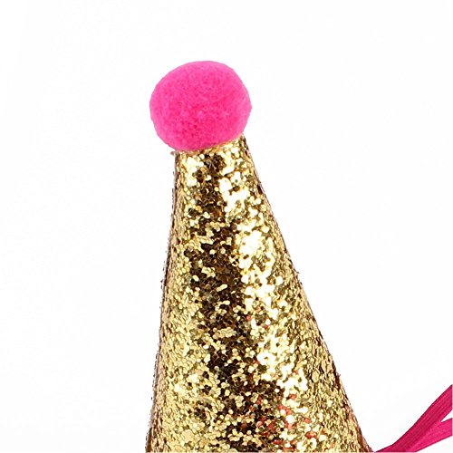 Stock Show Pet Cute Birthday Party Cone Hat and Bow tie Collar Set with Adjustable Headband and