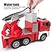 Gizmovine Fire Trucks Toys 1:12 Scale Rescue Fire Trucks with Water Pump, Fire Truck with Lights and Sirens and Extending Rotating Ladder Firefighter Toy Truck Cars for Kids Toddler