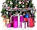 iPEGTOP 26.2ft Christmas Snowy Tinsel Twist Garland, Classic Shiny Sparkly Party Soft Tinsel Christmas Tree Ceiling Hanging Decorations, 4 inch Wide with Silver Edge, Red