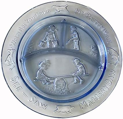 Amazon ヴィンテージ Usa Tiara インディアナグラス社 マザーグース ハンプティーダンプティー ガラス ランチプレート ティアラ 子ども用プレート 通販