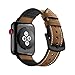 Apple Watch Band, Wollpo Vintage Leather Replacement Bands Stylish Straps with Stainless Metal Buckle Clasp for Apple Watch Series 3 Series 2 Series 1 Sport and Edition (Brown 42mm)