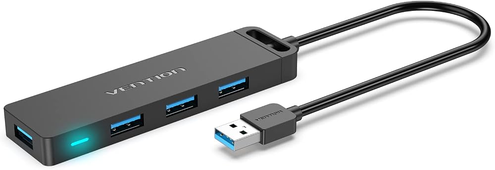 VENTION USB Hub 3.0 4 Port Slim 5Gbps Data Transfer Splitter Laptop Mac PS5
