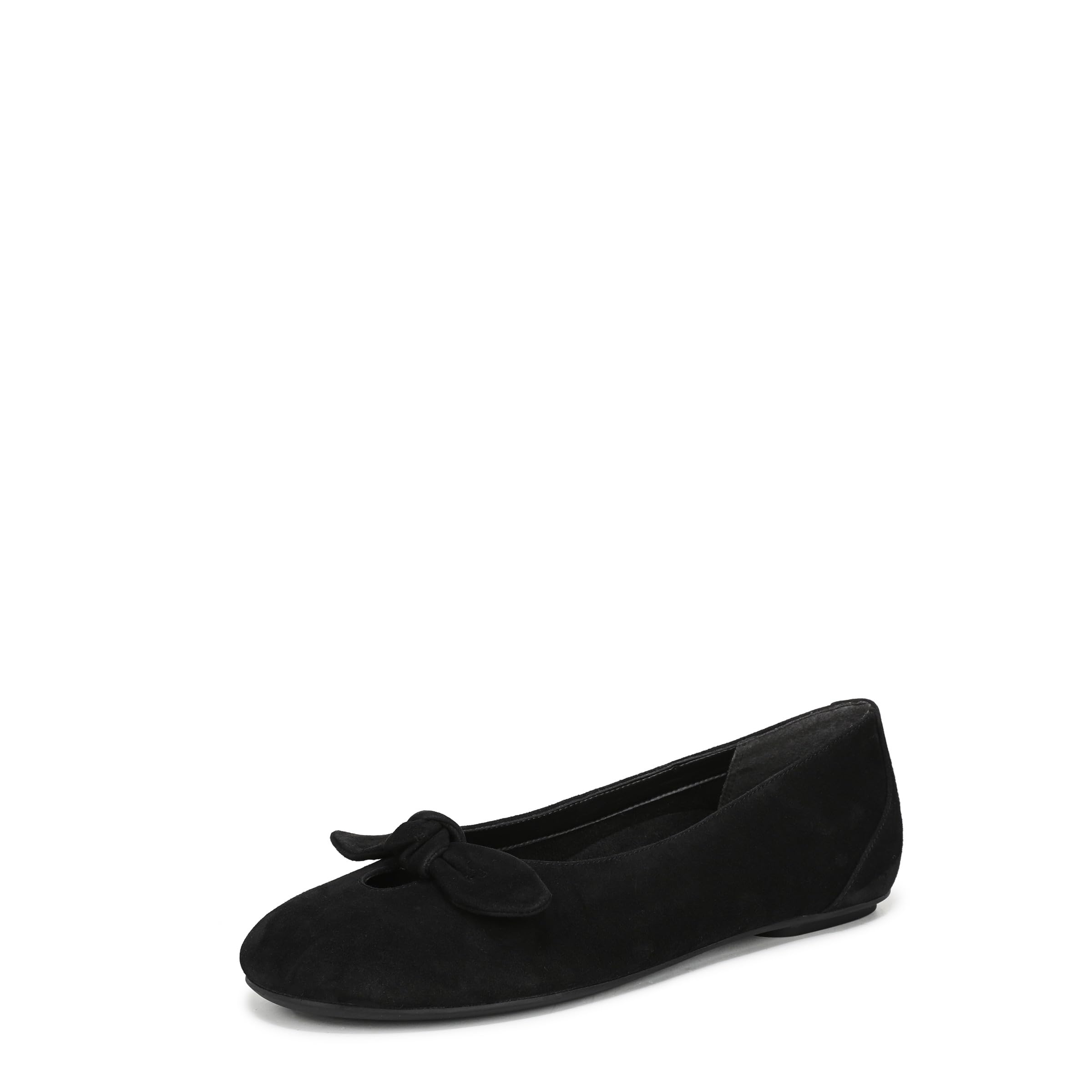 Vionic Womens Tilly Ballet Flat Black Suede 5 M