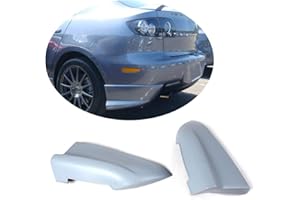 MCARCAR KIT Rear Bumper Splitter fits Mazda 3 Axela Sedan 2006-2010 Customized Unpainted Primer Polyurethane PU Moulding Upper Spoiler Winglets Vents Cover Flaps
