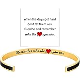 Acun Remember Who The You Are Bracelet Stainless Steel Motivational Color Bangle Inspirational Cuff Bracelets Gift for Besties