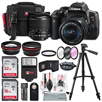 Canon EOS Rebel T6i + EF-S 18-55mm IS STM Lens Kit + Deluxe Bundle (14 Items)