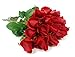 Angel Isabella 1 Dozen Live-Feel Real Touch Artificial Long stem Rose with Vein Printed Leaf.Keepsake Flowers