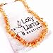 Baltic Amber Teething Necklace with Amber Bracelet for Babies (Unisex) Anti Flammatory, Drooling & Teething Pain Relief - Certified Genuine Baltic Amber Chip Bead by Lolly Llama - Honey (Light Brown)