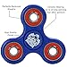 Tri-Spinner Fidget Toy EDC Focus Toy Stress Reducer with Hybrid Ceramic Bearing (Blue, One Size)