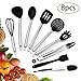 Silicone Cooking Utensils Set, 8 Pcs Kitchen Utensils Set with Stainless Steel Handle for Non-stick Cookware, Heat Resistant, Cooking Tool Turner Tongs Spatula Spoon Gadgets
