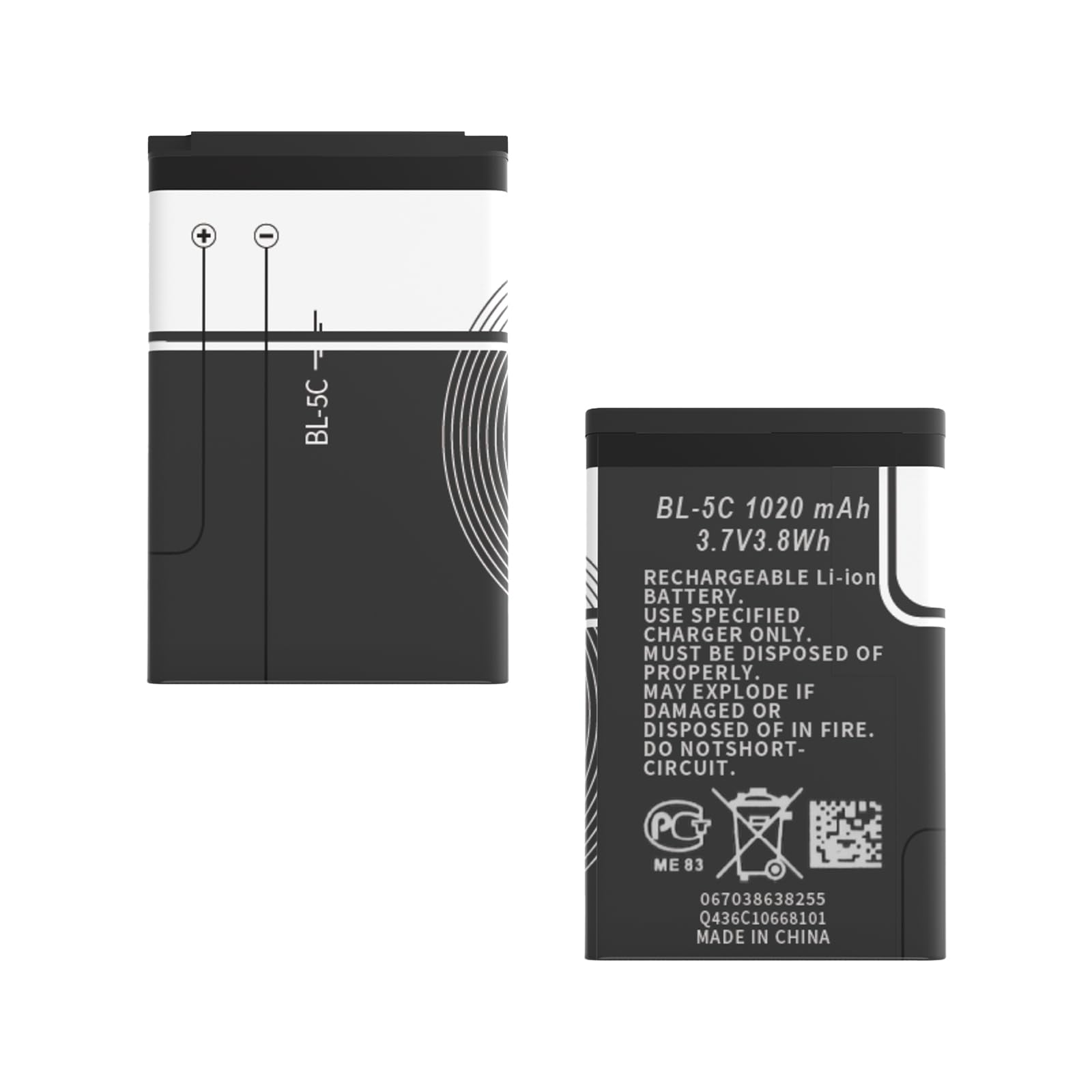 Photo 1 of SIHUADON BL-5C 3.7V Rechargeable Battery, 1020mAh Replacement Battery for Portable Radio, Bluetooth Speaker