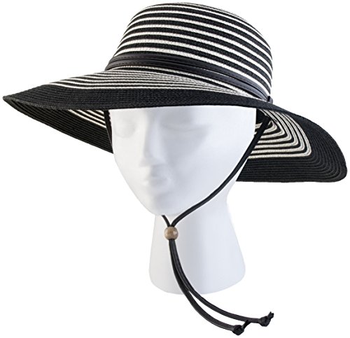 Sloggers braided wide hat, black white