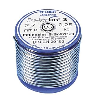 Fittingslot Cu-Rotin, 3 nach DIN EN 29453S-Sn97Cu3 Durchm. 3,0 mm, 0,25 kg Spule