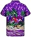 Funky Hawaiian Shirt, Parrot, Purple XL