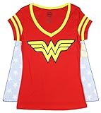 Junior's DC Comics Wonder Woman Costume Licensed Graphic T-Shirt w/ Cape
