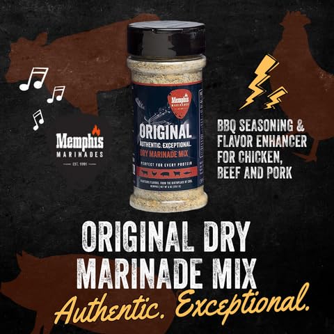 MEMPHIS MARINADES, 8OZ ORIGINAL DRY MARINADE MIX – BBQ SEASONING & FLAVOR ENHANCER FOR CHICKEN, BEEF AND PORK, AIR FRYER MARINADE MIX,