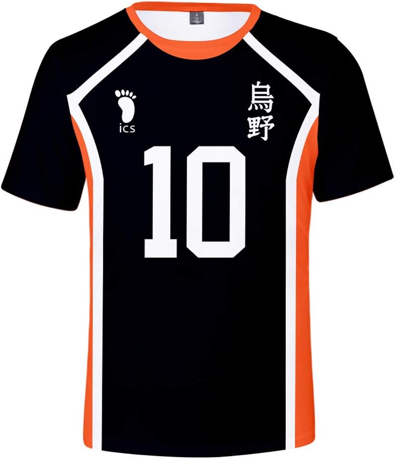 TISEAS Unisex Karasuno High School Volleyball Team Hinata Shoyo Cosplay T-Shirt Japanese Anime T-Shirt