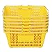 Shopping Basket (Set of 6) Durable Yellow Plastic with Metal Handles