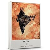 India Map Poster, India road Map Art Poster, Map