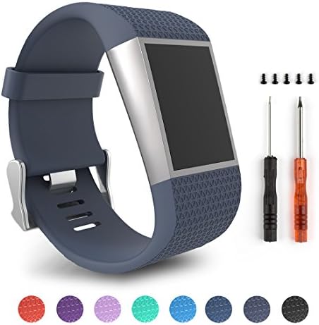 For Fitbit Surge,ToPoPo Replacement Strap Bands for Fitbit Surge Watch Fitness Tracker (Rock Blue-S)