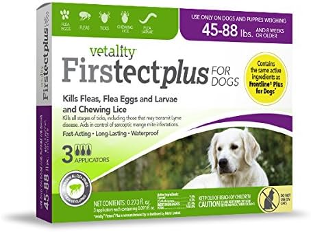 Firstect Plus Spot-On for Dogs 45-88 lbs. 3 dose