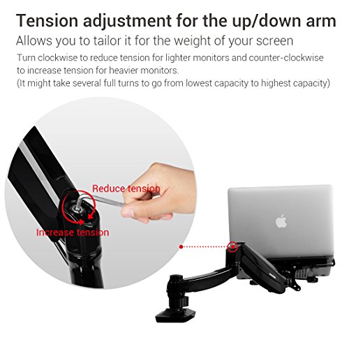 Fleximount 2 in 1 Single monitor Arm Desktop Laptop Mount Fits 10"24