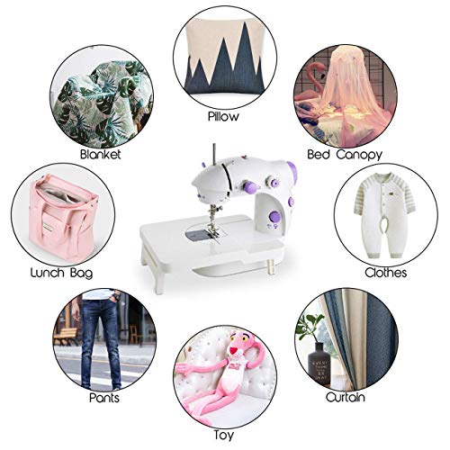 Boxtree Sewing Machines,Portable Mini Sew Machine with Needle Protector,Adjustable Double Speed with Foot Pedal