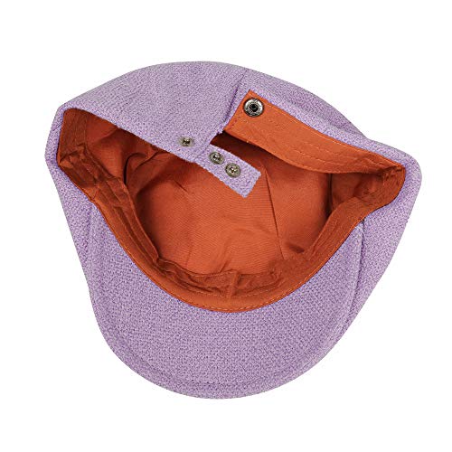 WITHMOONS Ivy Cap Straw Weave Linen-Like Cotton Cabbie Newsboy Hat MZ30038 (Purple)