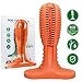 HETOO Dog Toothbrush Stick Natural Rubber Doggy Teeth Cleaning Chews Toy for All Breeds Puppies (Orange)