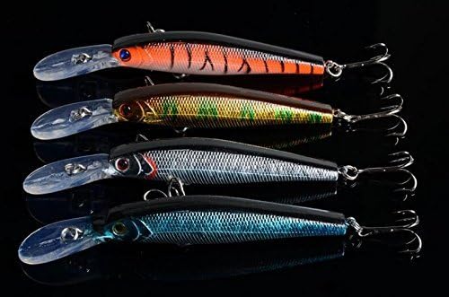 Fishcm Hard Fishing Lures Topwater Lures for Freshwater,Fishing Tackle Lure Kit Set (4pcs Set)