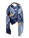 Cozy Checked Plaid Blanket Scarf - Soul Young Tartan Stylish Cape Wrap Shawl for Women and Men(One Size,Navy)