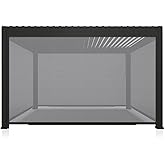Mirador Accessory - 13Ft Side Adjustable Pull Down Screen for Mirador pergola 111S Series, Enhance Outdoor Living Space with 