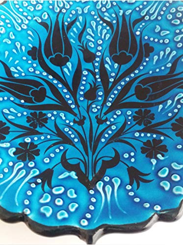Ayennur Turkish Decorative Plate Handmade Ceramic Ornament for Home&Office Wall Decor