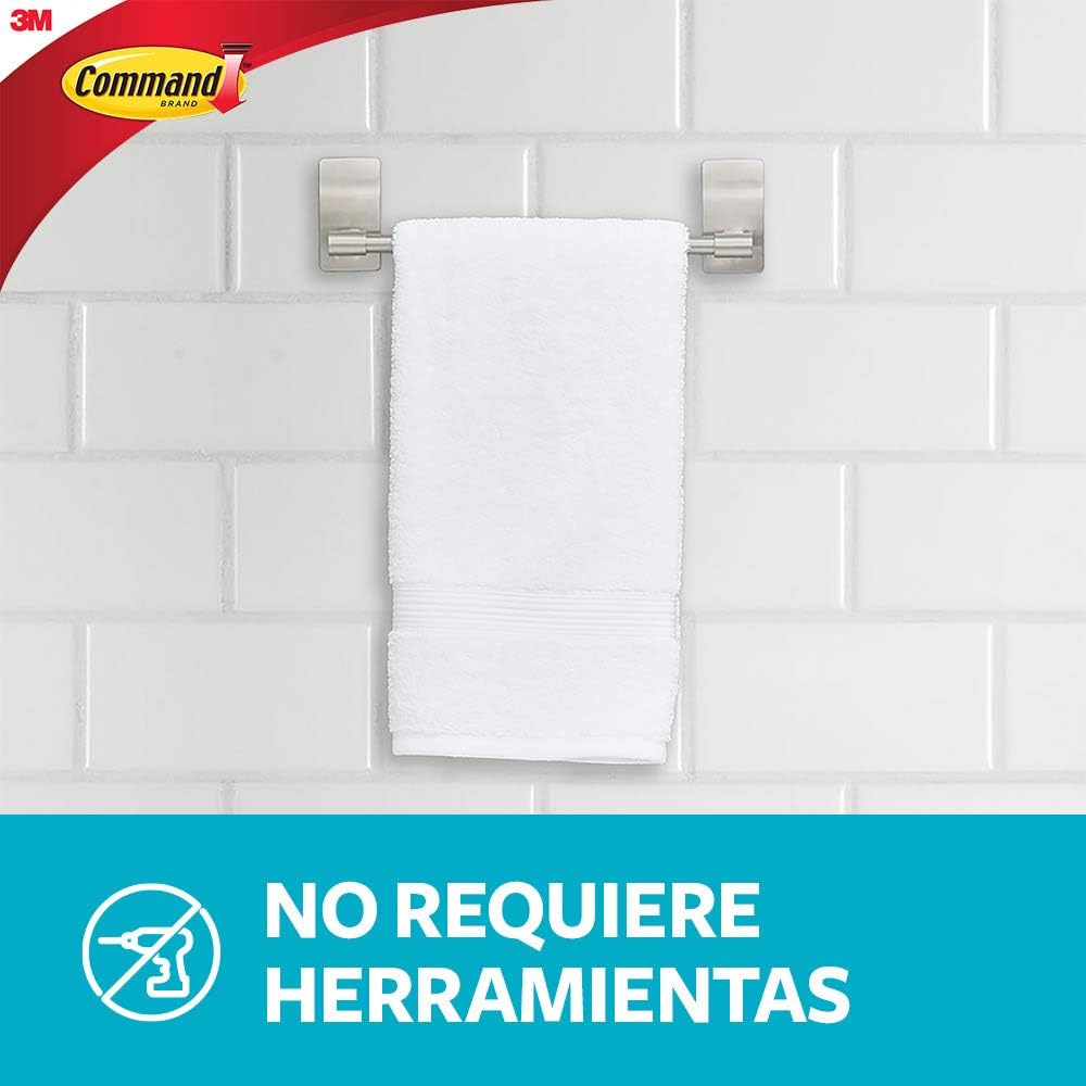Command Hand Towel Bar, Satin Nickel, 1-Towel Bar (BATH41-SN-ES), Organize your dorm - - 