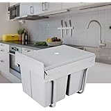 Pattumiera Da Incasso Cucina, Estraibile, Raccolta Differenziata, 2 Secchi X16L, Guide In Metallo - Foto 9