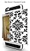 Credit Card ID Holder Wallet Case For iPhone 6S/6 Dual Slim Shock-Resistant Hybrid Armor Case - Holds 2 Cards & Cash By Corpcase. Designer ID/CARD Slider Pattern Vintage Black Floral Damask