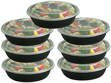 Glomery 1 Compartment Reusable Bento Lunch and Food Storage Container with Airtight Lid, Stackable, Microwavable, Freezer &amp; Dishwasher Safe 14 Pack