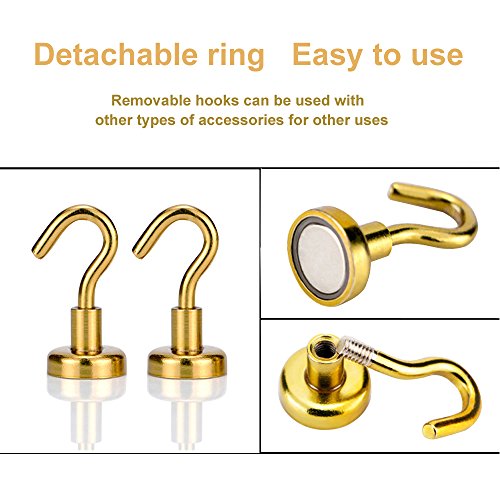 Heavy Duty Magnetic Hooks, AUTIDEFY Strong Neodymium Magnet Hook for Indoor Outdoor Kitchen Bathroom Bedroom Garage Lockers Office (6 Assorted Colors)