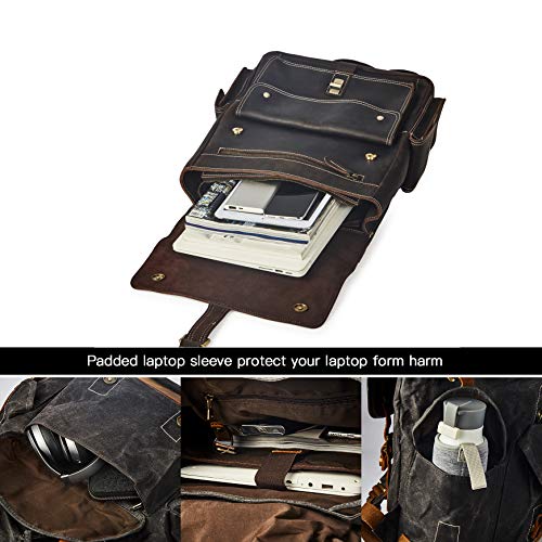 BRASS TACKS Leathercraft Crazy Horse Genuine Leather Rucksack Backpack