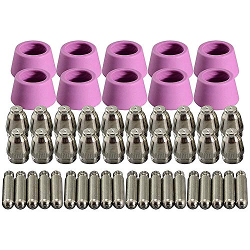 tassieroon 50Pcs Plasma Cutter Torch Consumables Electrode Nozzles Cups Kit for -60 SG-55 WSD-60 Fit CUT-60 LGK-60 Plasma Cutter